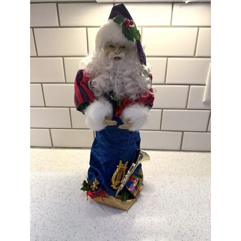 Vtg Santa Clause Midevil Mardi Gras Christmas Wine Bottle Cover Christmas